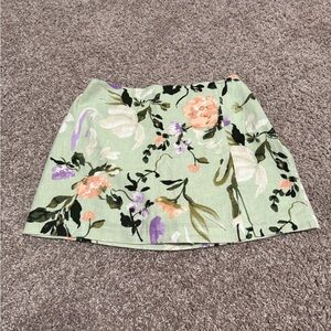 Floral Green Skort